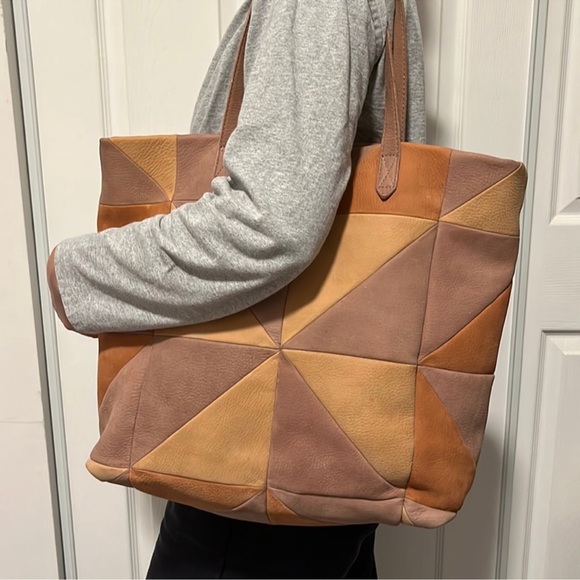Madewell color block leather tote, NWT - Picture 2 of 10